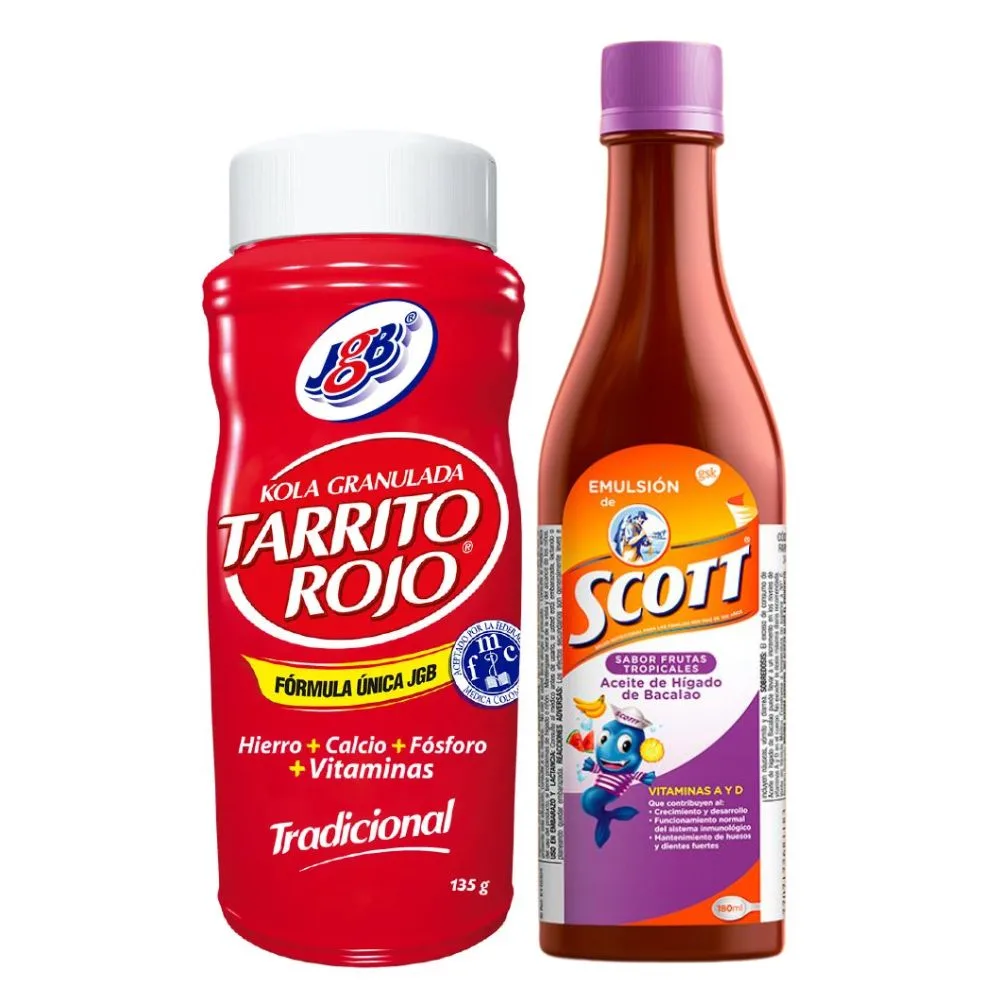 Kola granulada Tarrito Rojo X135g y Emulsion de Scott frutas tropicales x180gr (2 pack) Food  3 reseñas Precio regular €24,95