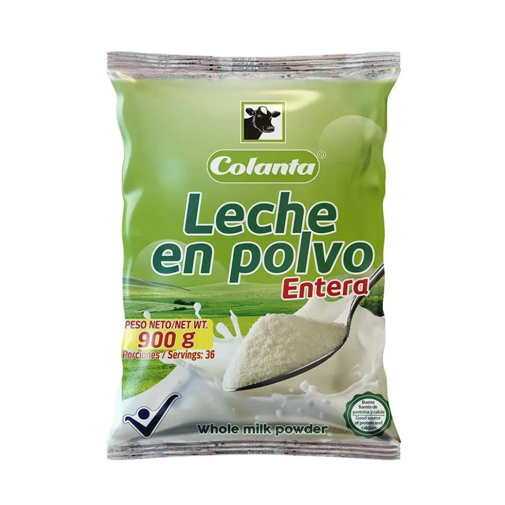 Leche Colanta en polvo (1 pack) Leche colanta en polvo entera en bolsa 900gr  - Precio regular €24,95