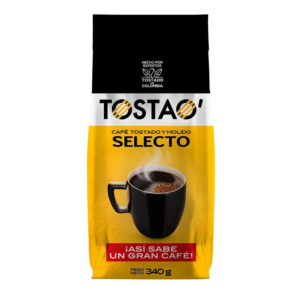Tostao Cafe tostado y molido selecto x 340gr Precio regular €14,95 Envío calculado a la salida