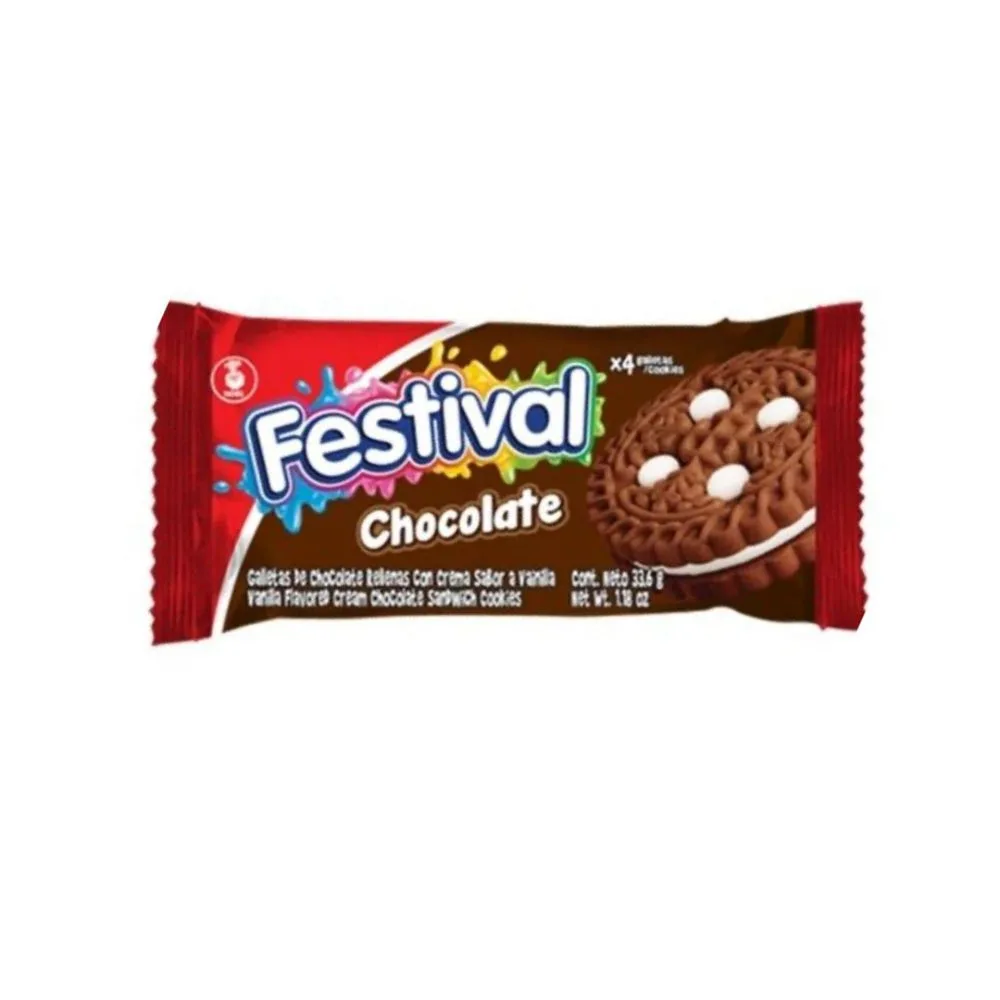 Galletas FESTIVAL con relleno sabor a Chocolate x 33.6g (1 Unid) Precio regular  - €1,95